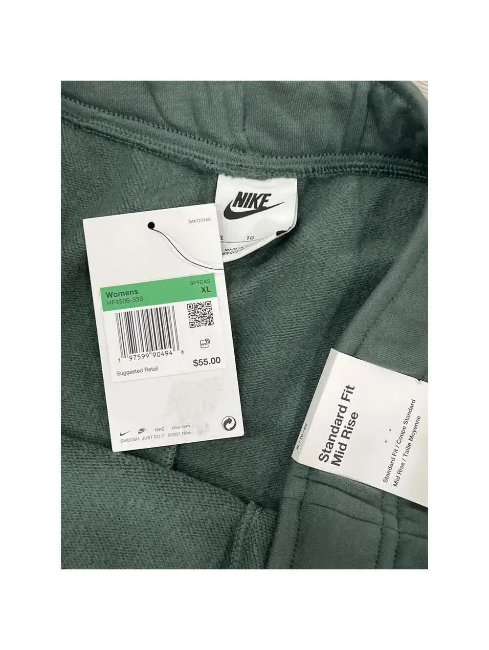 NIKE Women's Regular Fit Sweat Shorts In Green xl